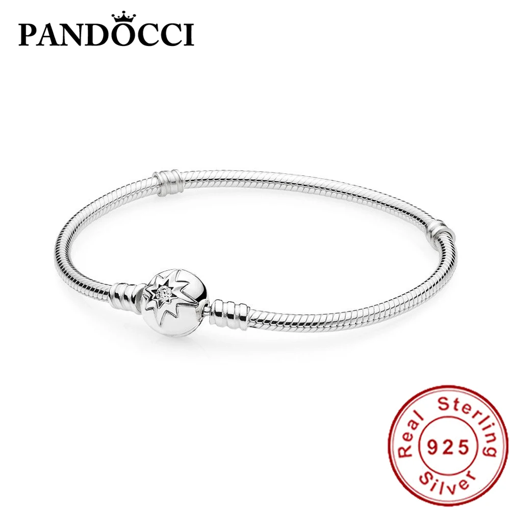 

PANDOCCI 100% 925 Sterling Silver 1:1 Original 590735CZ Explosion Icon Basic Bracelet Trend Personality Extraordinary Women