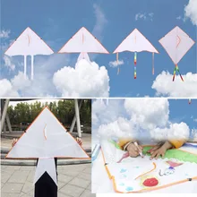 Красочный воздушный змей Летающий складной открытый пляжный воздушный змей Дети Спорт Забавные игрушки DIY живопись воздушный змей