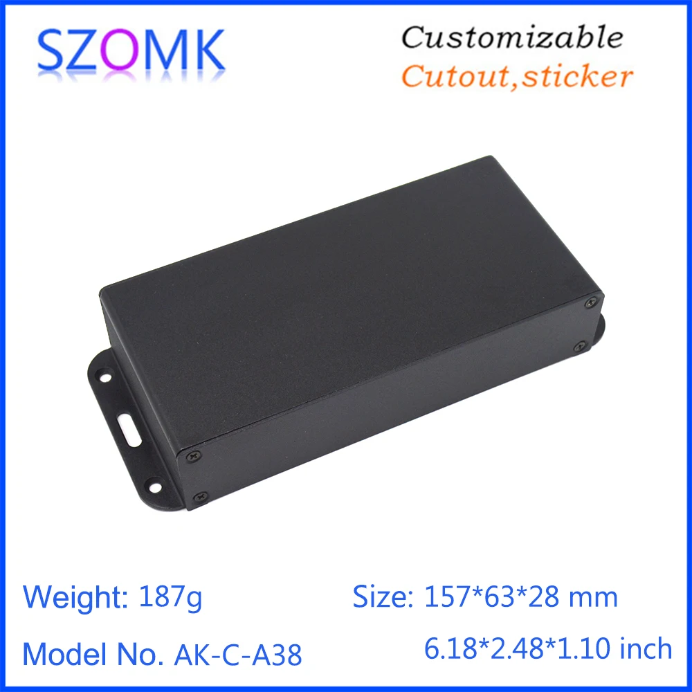 

10 pcs, 28*157*63mm black aluminum extruded housing box szomk aluminum electronics device housing for aluminum junction box