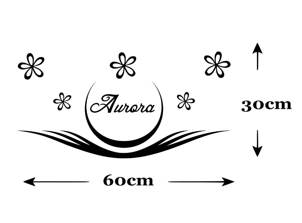 Custom made Personalized Name Flower Vinyl Wall Sticker Kids Nursery