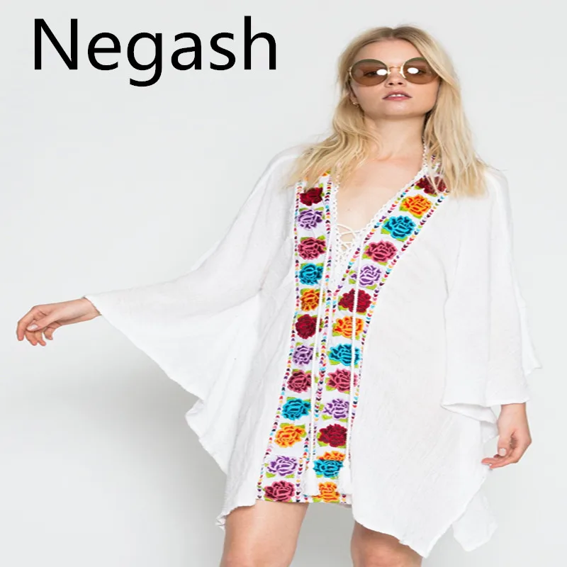 Женское пляжное платье с вышивкой v образным вырезом и вышивкой|beach dress|brand dressdress