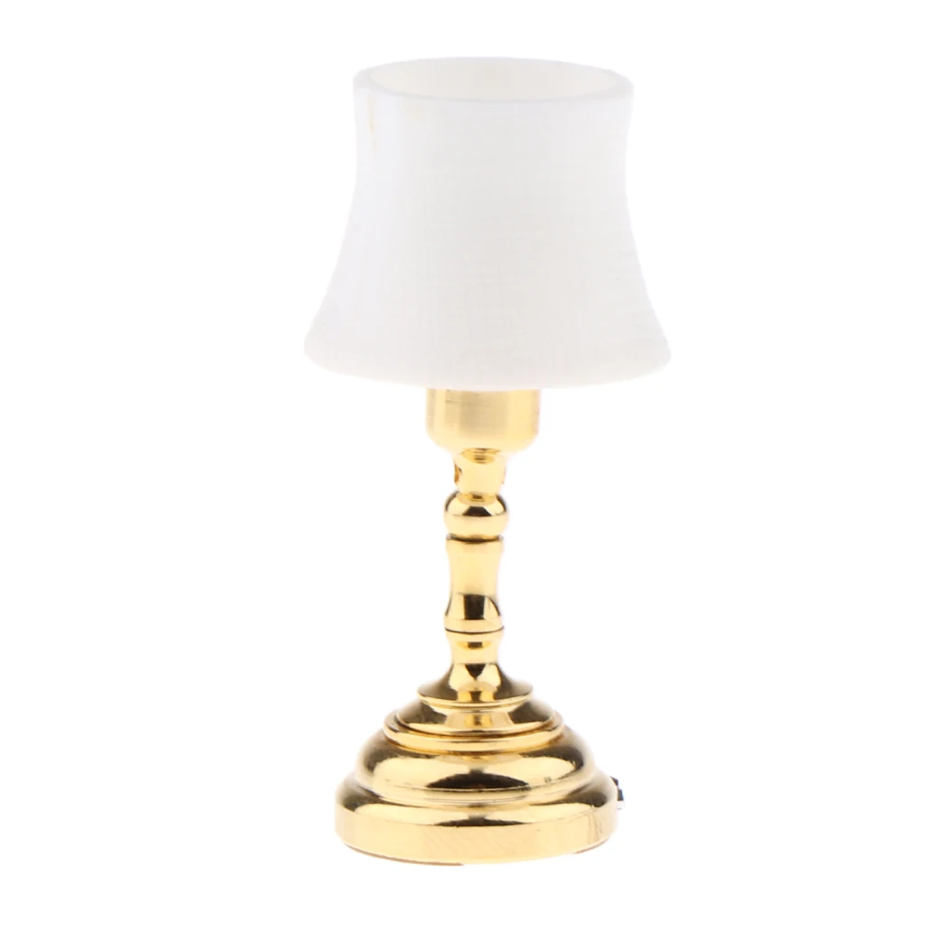 1:12 Dollhouse Miniature Table Lamp, LED light Battery Operated Lamp, for Dollhouse Decoration