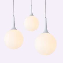 Современный Лофт молочно-белый стеклянный шар подвесной светильник светодиодный E27 скандинавский подвесной светильник для гостиной ресторана лобби офисная лампа