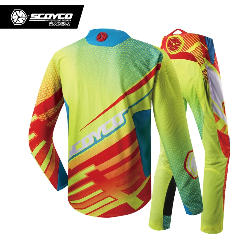 SCOYCO racing Dirt Bike Брюки Джерси комбо Мотокросс MX гоночный костюм Беговые брюки