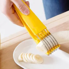 Creative Banana Slicer Chopper tools Carving Knife Fruit cucumber salad vegetable peeler home Cute Kitchen Gadgets
