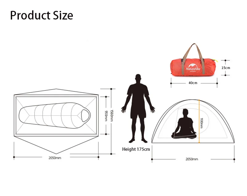 NatureHike 1 человек Сверхлегкий Палатка Открытый 3 сезона Водонепроницаемый палатка с юбкой NH18A095-D