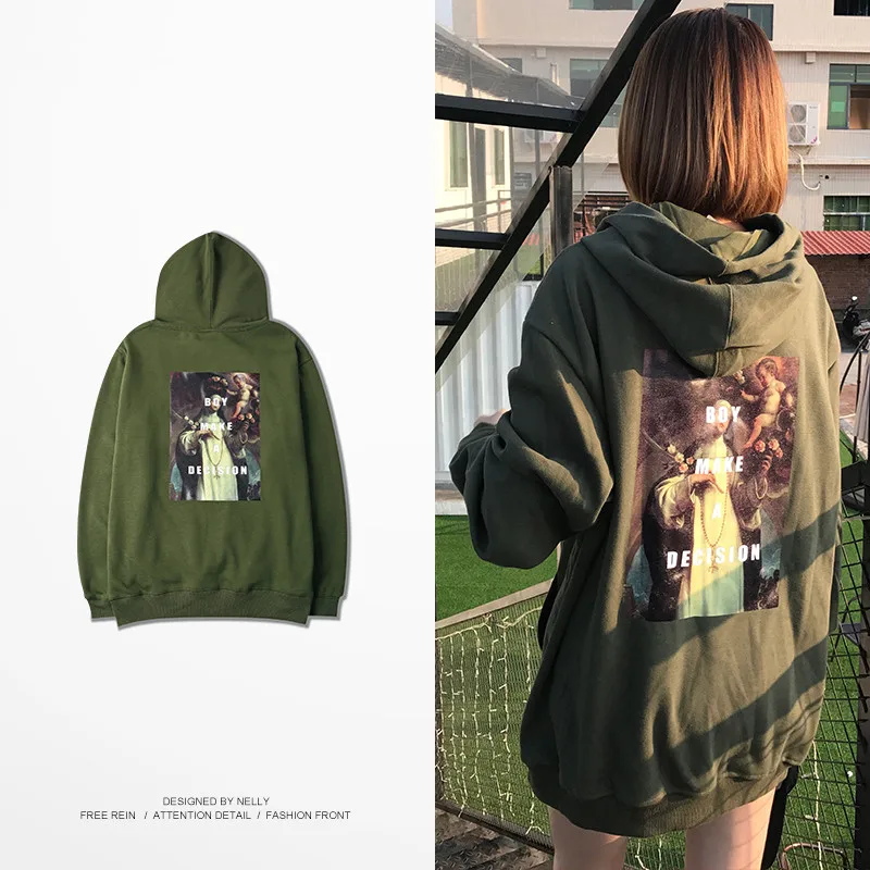 

Green Sports Hoodies Men Women Warm Loose Skateboard Hoodies Sweatshirt Long Sleeve Hiphop Street Style For girls boys