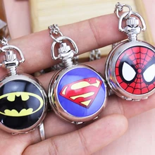 DC Universe Супермен Бэтмен Человек-паук Superhero мода карманные часы Цепочки и ожерелья 1 шт