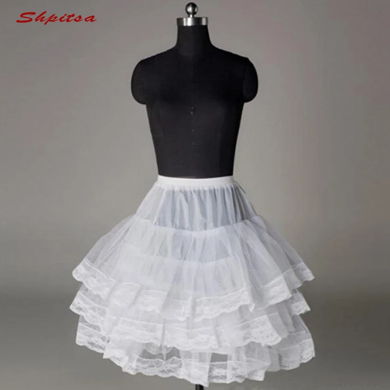 Белая или Черная кружевная Короткая юбка для свадьбы, для девушек, для женщин, для невесты, без капюшона, рокабилли, Лолита, Тюлевая Нижняя юбка кринолин