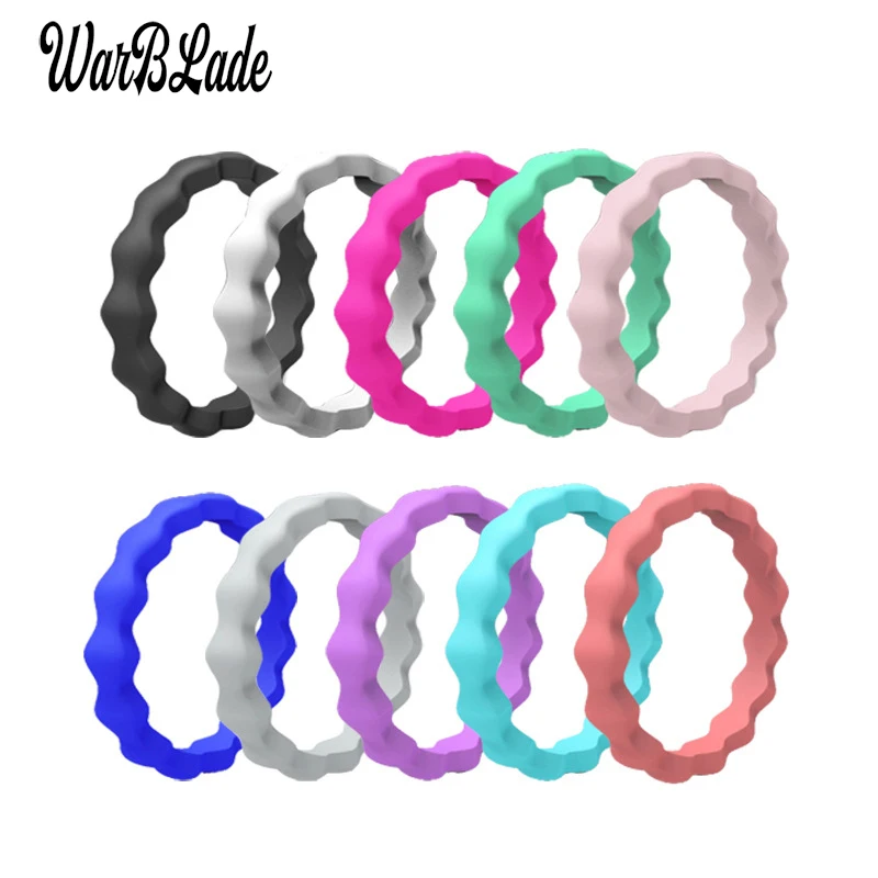 Wbl 2019 Nuovo 3 Millimetri Fda Food Grade Silicone Anello Ipoallergenico Crossfit Flessibile Onda Anello Di Barretta Del Silicone Per Le Donne Di Noz