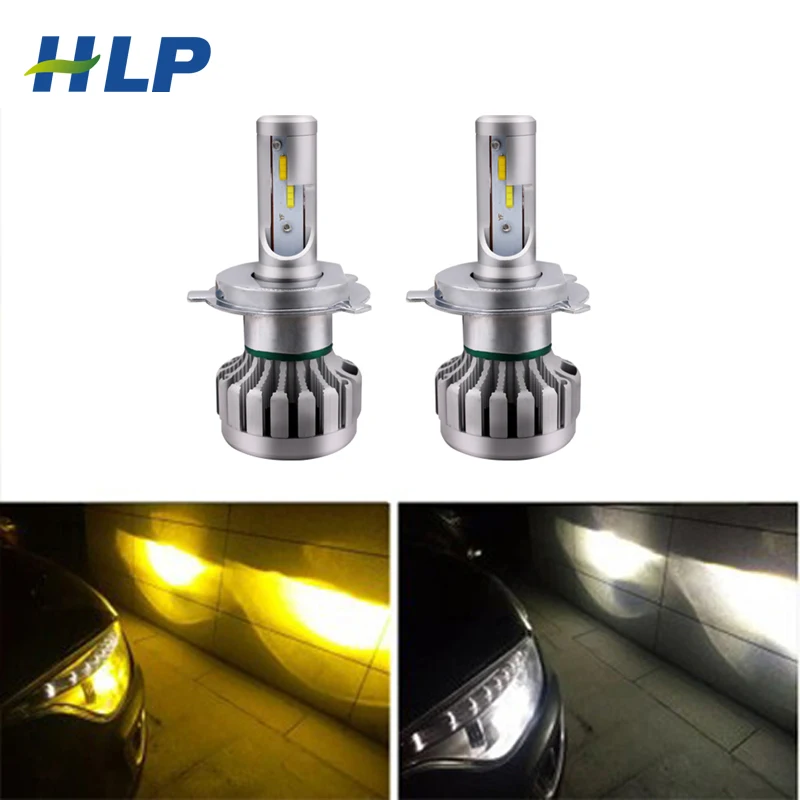 H4 светодиодный двухцветные лампы 6000K 3000K 12V IP67 76W Hi-low beam h4 фонарь для автомобиля |