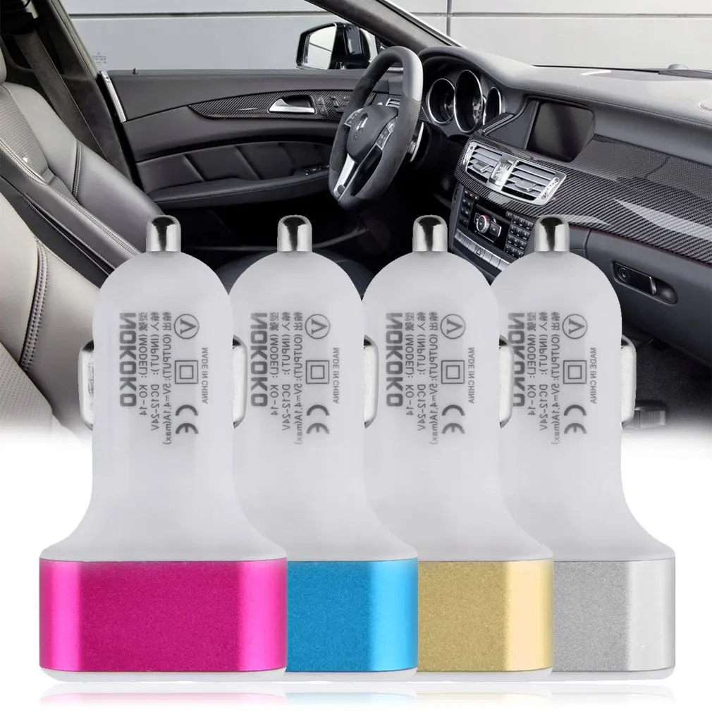 

Triple Universal USB Car Charger 3 Port Car-charger Adapter Socket 2.1A 1A 1A Car Styling USB Charger For Car-Styling