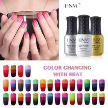 HNM 8 мл изменение цвета ногтей голографический лак для ногтей термальный лак для ногтей верхнее покрытие Базовое покрытие термо гель лак праймер лак