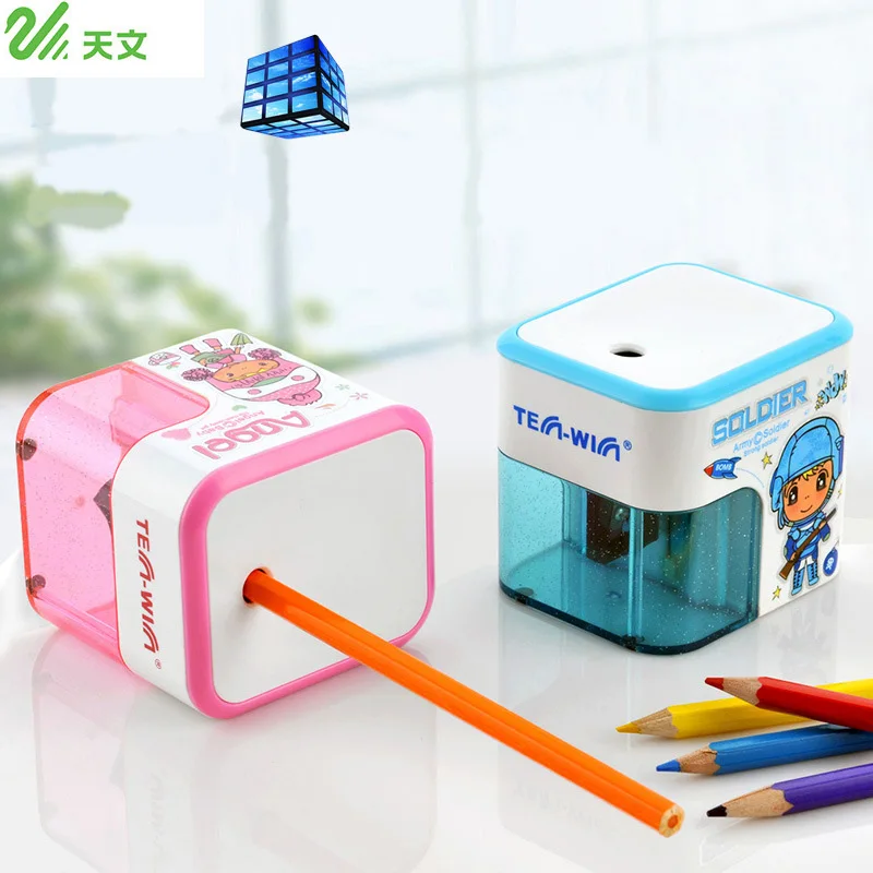 

TENWIN Electric Pencil Sharpener Battery Operated Automatic Pencil Cutter 8003 For Office School Artists Adults Kids Cartoon