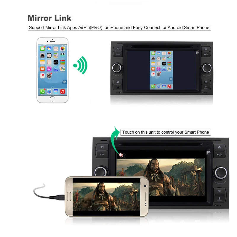 Top 7" 4G RAM Android 9.0 Car DVD Player GPS Stereo Navigation For Ford Focus Kug Transit 2004 2005 2006 2007 car Radio navigator 12