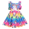 Baby Girls Dress Summer Unicorn Costume Kids Clothing 2018 Children Party Dresses Girls Clothes Princess Short Sleeve Dress 1