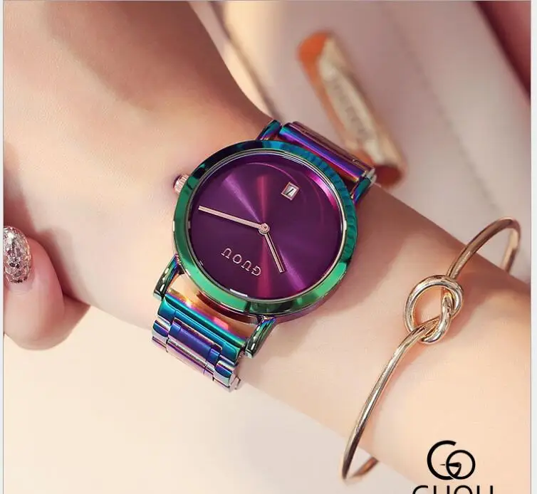 

Women Exquisite Top Luxury Diamond Quartz Ladies Watch Fashion Color steel strip Wristwatch Women watches saat relogio feminino