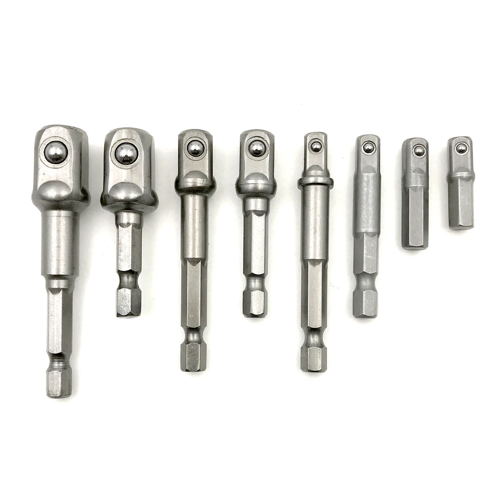 

8Pcs/set Socket Wrench Sleeve Conversion Post Adapter Drill Nut Driver Kit Square Head Ball Post Sleeve Adapter