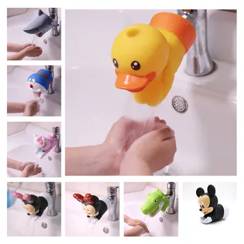 

Flexible Kitchen Bathroom Duck Silicone Faucet Extender Sink Handle Extender Child Washing Easily Animal Shape Extenders