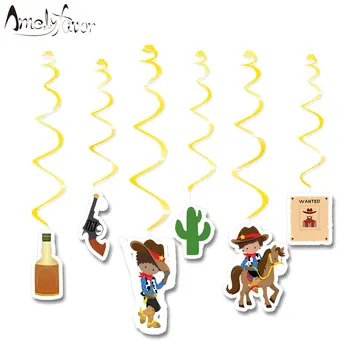 

Cowboy Theme Ceiling Hanging Swirl Decorations Gun Wine Cutout Party Decorations Supplies Baby Shower Event Party Supplies