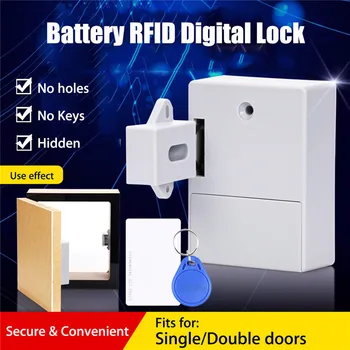 

Smart Digital Door Lock IC Card Sensor Battery Hidden Drawer Lock Household Intelligent Induction Locks Smart Home Accessories