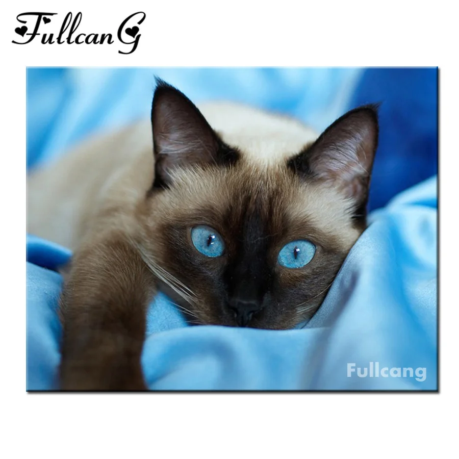 

diy animal diamond painting cross stitch diamond embroidery cat full square diamonds mosaic pictures of rhinestones D468