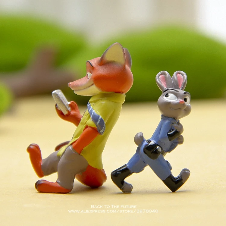 Фигурка героя Disney зверополис Ник лиса Джуди Кролик 3 4 см декоративная статуэтка