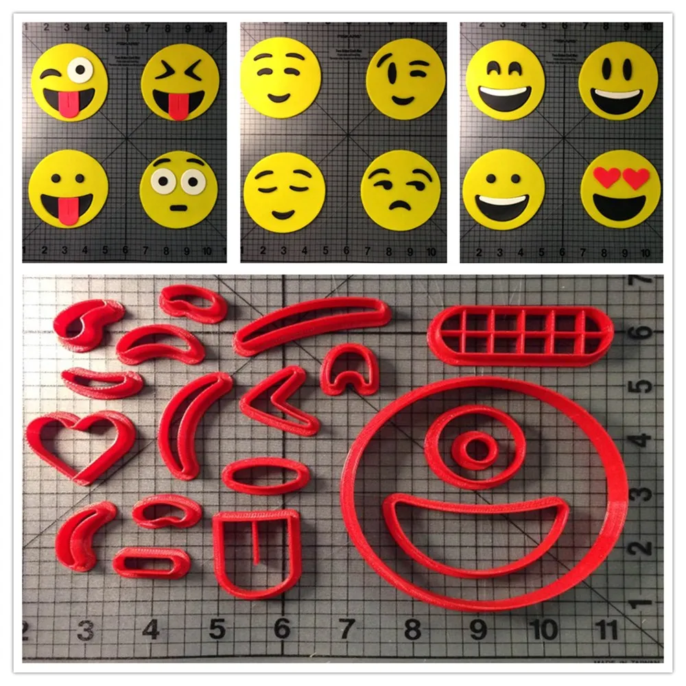 

Circle Face Emoji Cookie Cutter Custom 3D printed Fondant Cutter Different Kinds of Emoji Cookie Mold Baking Mould Biscuit Molds