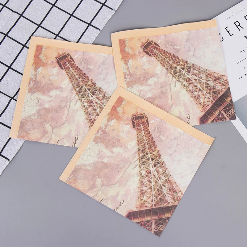 

Vintage Originality Stamp Eiffel Tower Napkins Cafe & Party Tissue Napkins Decoupage Decoration Paper 33cm*33cm 20pcs/pack/lot