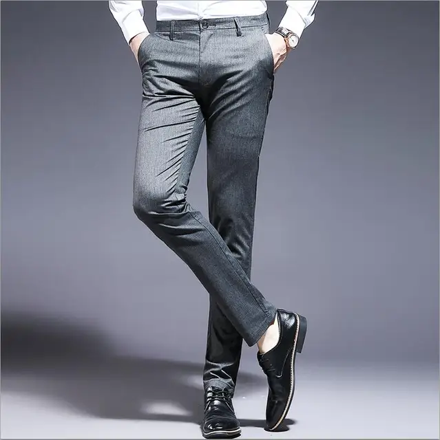 2019 Summer Men's New Casual Fashion Pants Business Casual Office Pants ...
