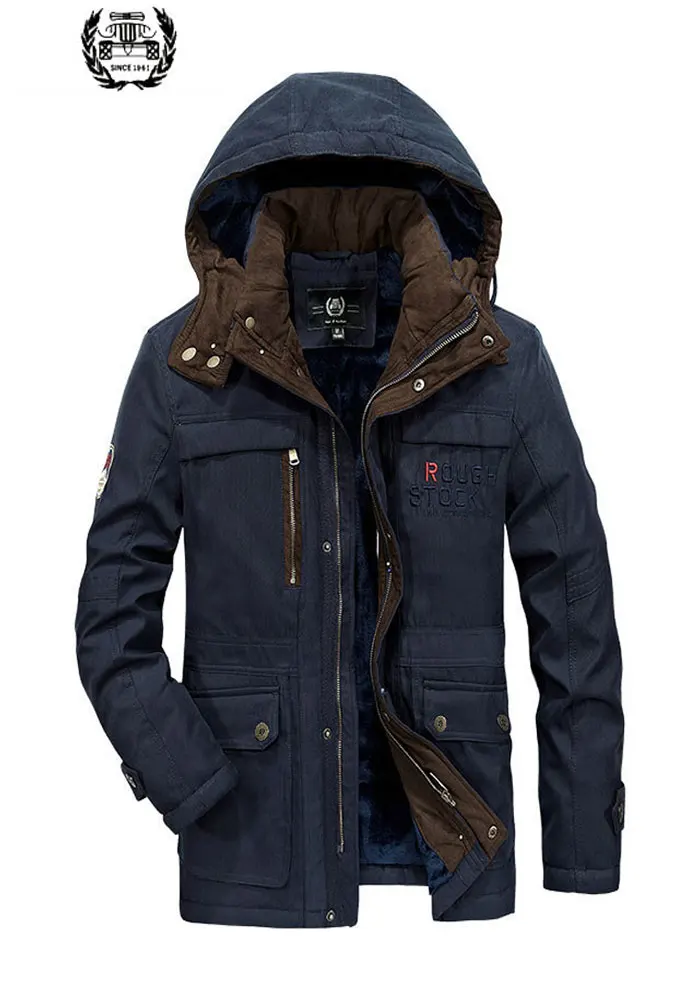 Men's Hooded Parkas Down Jacket Coats Clothes 5XL New 2019 Winter Long Sleeve Father Jackets Cotton Thicken Coat Warm Classic