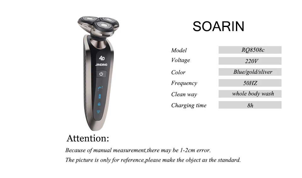 Цзиньдин Электробритвы синий или золото или ленты Перезаряжаемые Многофункциональный весь Средства ухода за кожей Ручная стирка Для Мужчин's Электробритвы 4D бритвы