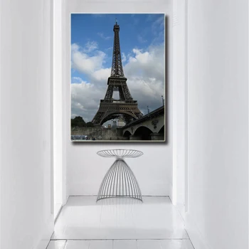 

Frameless Modern Canvas Painting Print The Eiffel Tower Picture of Landscape Building Home Decoration Modular Picture 1 Panal