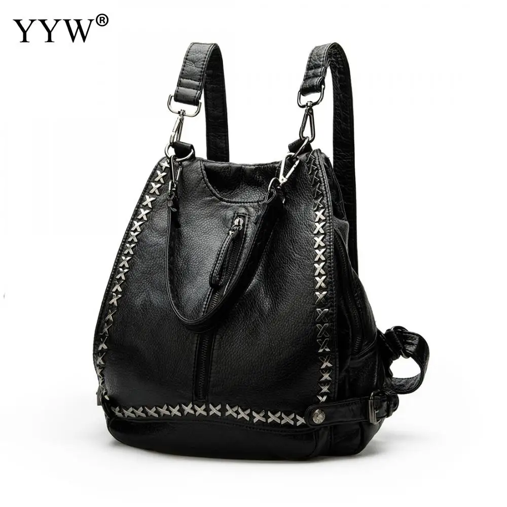 

Designer Backpacks Women High quality Rivet School Bags For Teenage PU Leather Shoulder bags