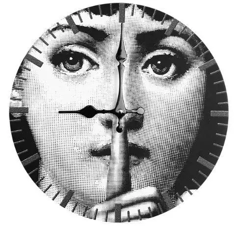 Fornasetti деревянные часы Lina Cavalieri настенные декоративные подвесные часы белый и черный домашний бар отель украшение кронштейн часы - Цвет: 4