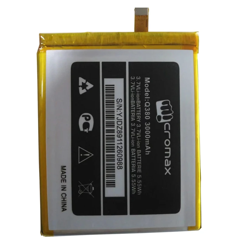 

NEW 3000mAh Li-ion Battery for Micromax Q380 Cellphone Bateria Rechargeable Accumulator Replacement