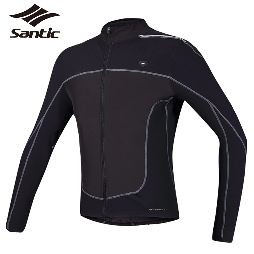 Santic Men Cycling Jackets Long Sleeve Winter Windproof Outdoor Sport