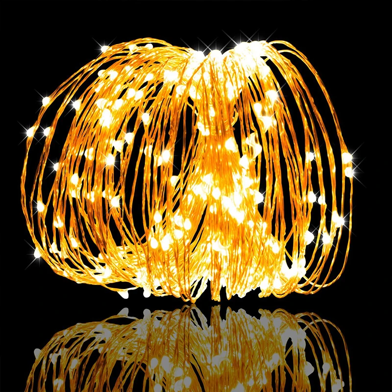 LED String lights 2M 3M 5M 10M Silver Wire Fairy lights Waterproof Holiday lighting Halloween Christmas Lights indoor Decoration LED String lights 2M 3M 5M 10M Silver Wire Fairy lights Waterproof Holiday lighting Halloween Christmas Lights indoor Decoration