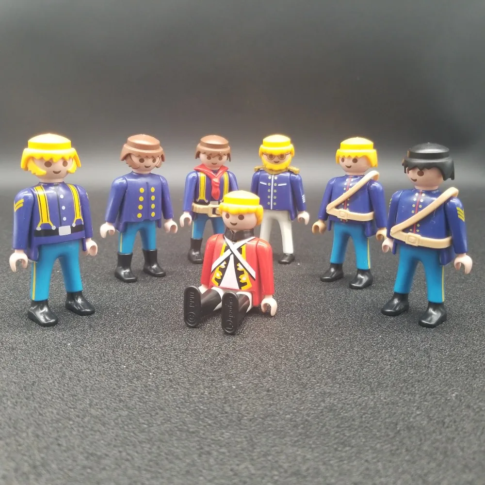 

New Playmobil 7cm Action Figures Uniform Guard Cute Noble DIY Block Model Dolls Collection Toys For Kids X140