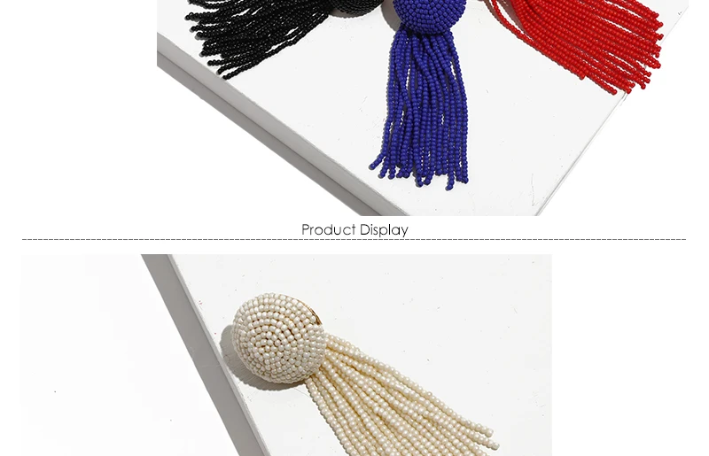 Bohemian Long Beaded Earrings Tassels Brincos Dangling Earrings For Women Resin Acrylic Drop Earings Fashion Jewelry (3)