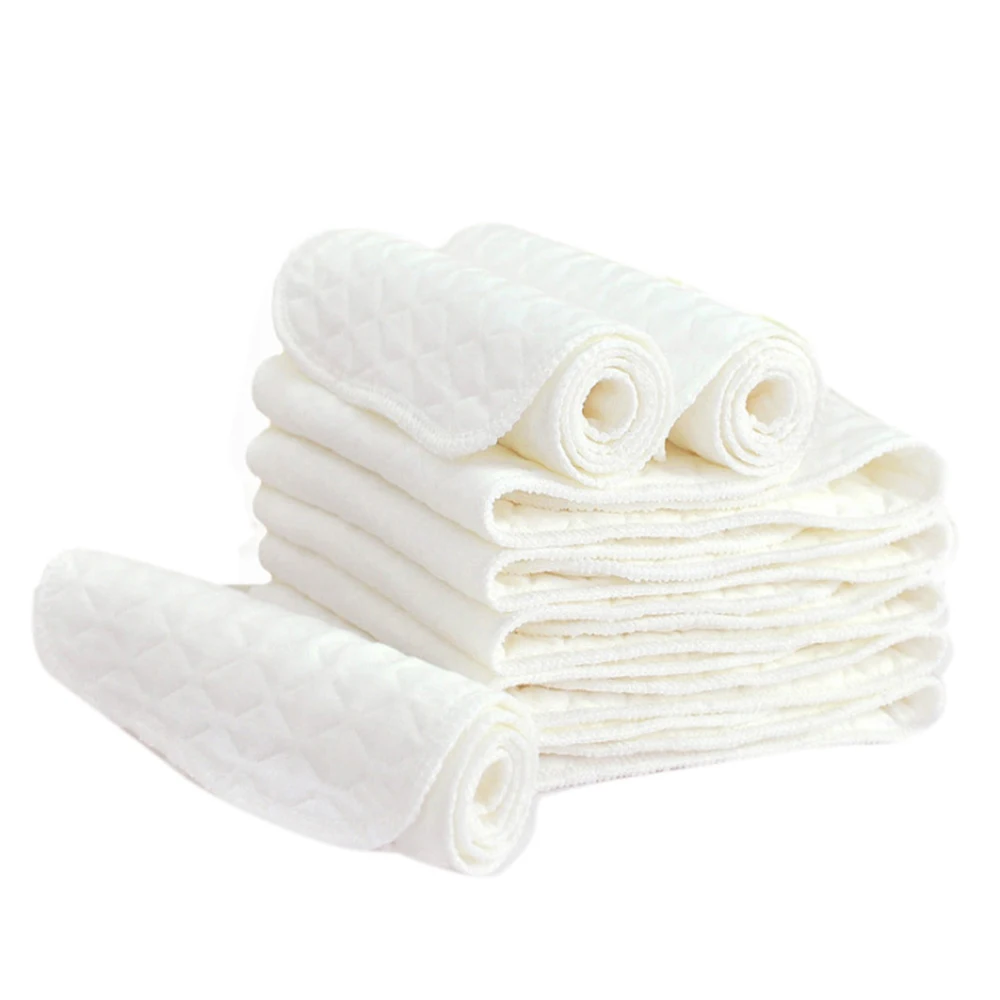 

10Pieces Baby Washable Cloth Diaper Nappy Reusable Diaper Inserts Pure Cotton Liners Insert 3 Layers Baby Care