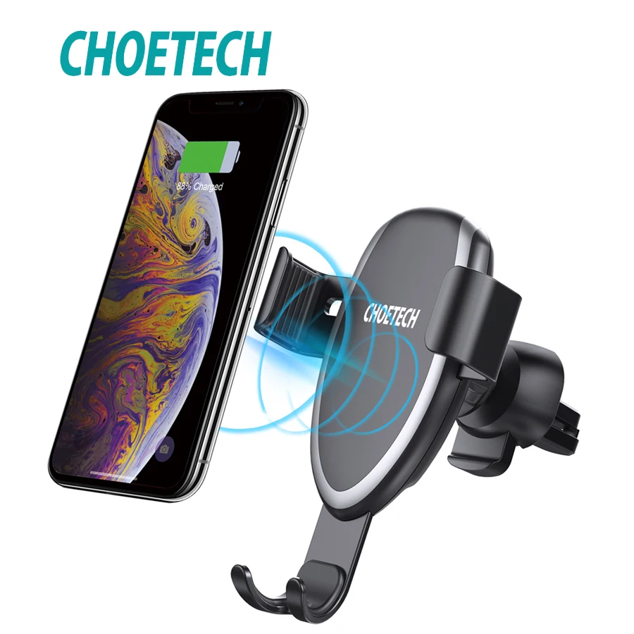 

CHOETECH Car Mount Qi Wireless Charger For iPhone 8 Quick Charge Wireless Charging For Samsung S9 S8 Note 8 Car Holder Stand
