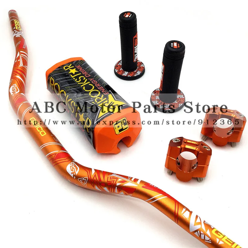 Руль и Грипсы 1 1/8 &quotдля мотокросса велосипед для MX EXC CRF YZF250 KLX RMZ 28 мм|fat bar 28mm