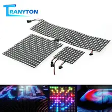 RGB светодиодный панель чип DC5V WS2812 полноцветный дисплей 8*8/16*16/8*32 SMD 5050 адресуемый гибкий светодиодный пиксельный экран