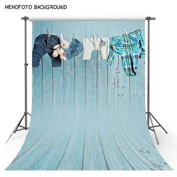 

Retro Wooden Floor Photography Backdrop Background 150x220cm Boy's Cloth Solid Blue Photo Studio Backdrops Newborn Baby Shower