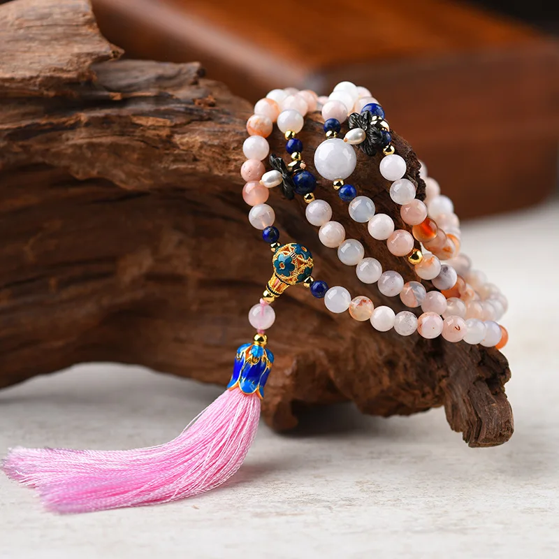 BOEYCJR 108 натуральный камень бусины браслеты и браслеты ювелирные изделия ручной работы этнические Будды энергетические бусины Йога браслет для женщин