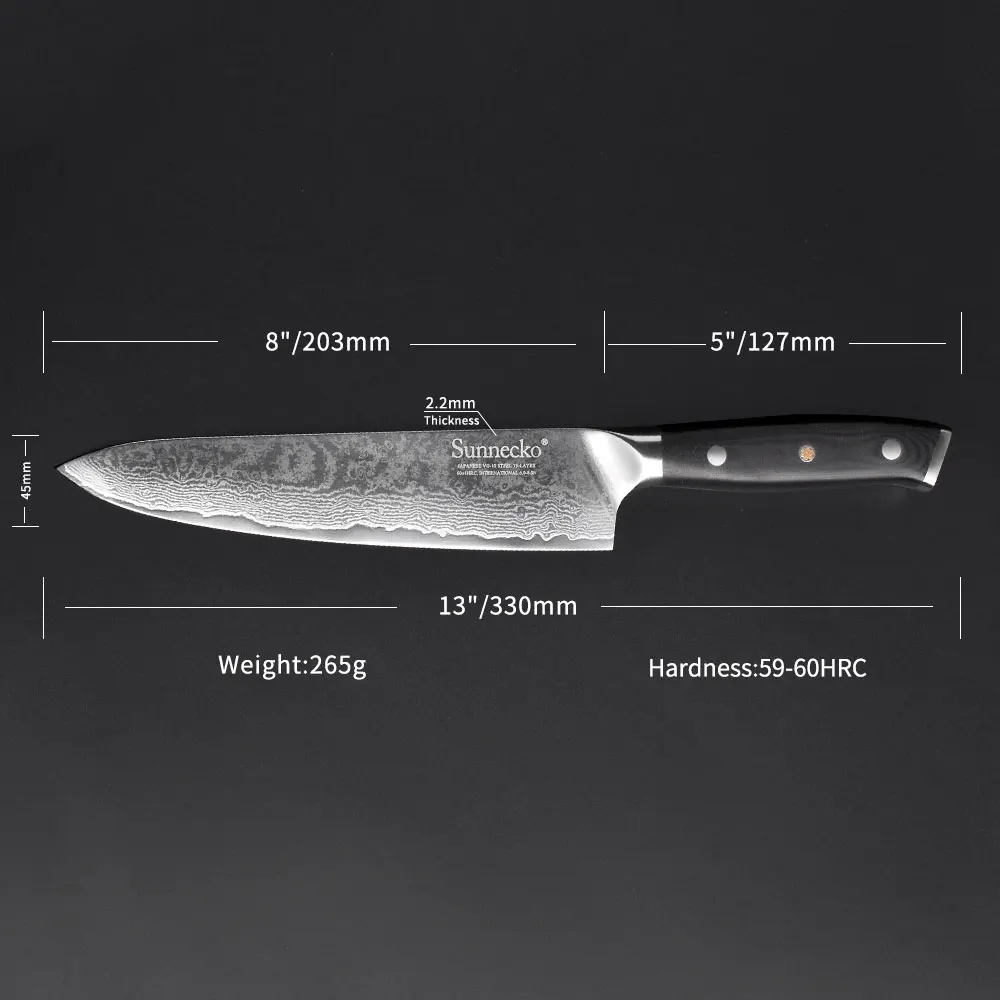 SUNNECKO 2 шт 8 ''шеф повара 5'' Многофункциональный кухонный нож набор японский