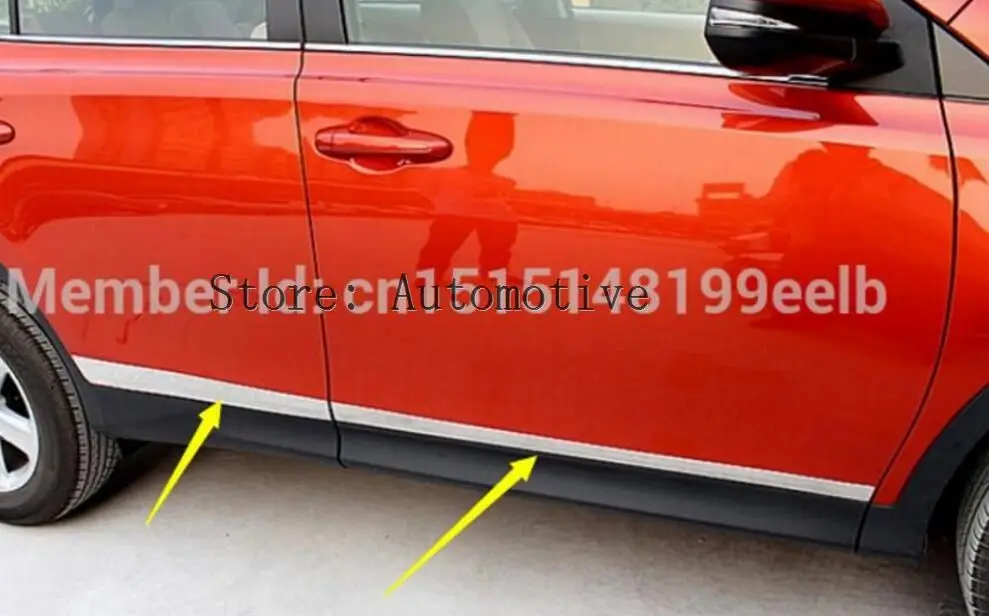 4 шт. хромированная Боковая дверь тела литьевая крышка Накладка подходит для Toyota RAV4 2013