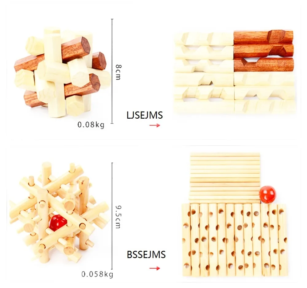 3D деревянные китайские Cube Логические головоломка Великий головоломки, чтобы решить Конг Мин Лу Ray-Ban замок