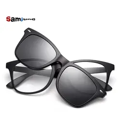 Samjune клип на солнцезащитные очки клип на площади объектива Для мужчин Для женщин зеркало клип солнцезащитные очки Ночное видение вождения
